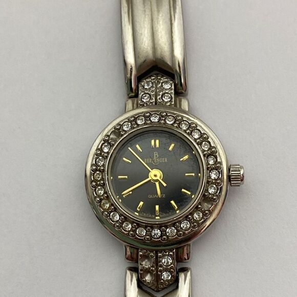 Berenger Women's Stainless Steel Solid Brass Japan Movement Studded Round Watch - Picture 5 of 11